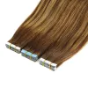 Extensões de cabelo bhf fita em extensões de cabelo em linha reta cabelo humano adesivo invisível extensões de cabelo natural 20 pçs brasileiro remy fita de cabelo ins