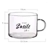 Mugs JFBL Creative Letter Glass Cup Large With Handle Mug Office Tea Dessert Oatmeal Breakfast