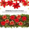 Fleurs décoratives 24 PCS Poinsettia de Noël artisanat artificiel avec des clips tiges