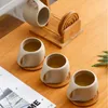 Tasses suspendues à l'eau set set en céramique tasse café et soucoupe au lait tasse de thé après-midi bouilloire avec robinet