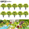 Fiori decorativi 10pcs 1/150 1/100 Scala Modello artificiale Alberi della ferrovia Train Layout Scenery Architettura per bambini Building Paesaggio Building fai da te fai da te