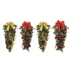屋内の屋外窓ポーチのためのクリスマスの逆さまの木の飾りを吊るす装飾的な花