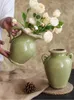 Vazolar Ülke klasik seramik vazo çatlak sır tutamağı koyu yeşil retro hidroponik saksı