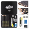 Bleistifte 31pcs Sketch Bleistift Set Professionelles Skizzieren für Holzkohlezeichnung Kit Holzstifte für Malerschüler Kunstzubehör