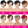 Chignon Lupu Synthetic Chignon für schwarze Frauen Afroamerikaner Mohawk Kinky Curly Hair Bun Afro High Puff Kurzer Pferdeschwanz mit Pony