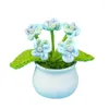 Decorative Flowers Artificial Potted Plants Handmade Gradient Forget Me Not Mini For Home Car Women