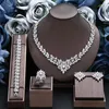 Necklace Earrings Set Trendy Cubic Zirconia Wedding Jewelry Nigeria Dubai Party Dress Bridal 4-piece Accessories
