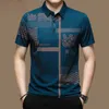 Camisetas masculinas camisa pólo masculino negócio casual de verão tops tops button de impressão de impressão camisetas de pólo pólo