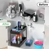 Kitchen Storage Bathroom Sink Organizer 2 Tier Drawer Bath Collection Sliding Baskets Cabinet Cosmetics Under