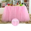 Stwardnienie stołowe w stylu stołowym na dekorację ślubną imprezę Baby Shower Skirting Home Tekstile