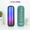 TG384 Mini Bluetooth -динамик 10 Вт портативные беспроводные динамики красочный светлый двойной рог Hifi сильный басовый столбец TWS 5.3 Soundbox TG