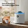 Volcanic Flame Humidifiers Air Aroma Diffuser Essential Oils Humidifiers Portable Smoke Ring Night Light Lamp Fragrance 240321