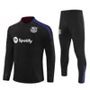 2024 2025 Madrid Camisetas de Soccer Jersey Training Suit Ferran Pedri 23/24/25 Barcelonas Half Zip Men and Kid Set Barca Football Tracksuit Outfit tröja uniform