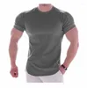 Costumes pour hommes Round Cou à manches courtes T-shirt Couleur solide