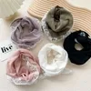 Scarves Solid Lace Hair Scarf Accessories Soft Wrap Headband Triangle Band Cotton Linen Sweet Neckerchief Women