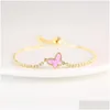 Bracelets de charme design de mode animal design de la mode en cristal en strass de tennis Bracelet en cuivre plaqué or Christ Dh9zr