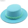 Largeurs chapeaux à bord Bodet Nouveau femme en laine Feel Fedoras blanc Fedoras pour la fête de mariage Église Pig Pie Fedora Soft Cushion Derby Tribe Base YQ240403