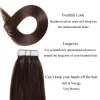 Extensions Tape In Human Hair Extensions Brazilian Remy Straight On Adhesive Invisible PU Weft Platinum Blonde Color