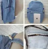 Borse Ragazzi Ragazze Borsa da scuola unisex in denim vintage lavato Zaino da viaggio abbinato