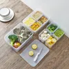 Opslagflessen plastic koelkast voedselbox set huishoudelijk transparante compartiment groentecontainers duidelijke container