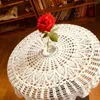 Bord servett 1 st utsökt handgjorda bomullsvirka runt spetsar rund placemat bordduk europeisk stil för hemsemesterfest bröllopsdekorationer