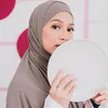 Ethnic Clothing YZ24 Malay Chiffon Hijab Scarf With Bandage Non-Slip Muslim Women Breathable Islam Long Shawl Headband Fashion Turban