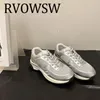 Casual Shoes RVOWSW Designer 2024 Color Blocked Elevated Leather Breathable Silver Corner King Same Sports Women's Sh