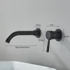 Shinesia Baglietta per bagno lavello per il lavandino lavabo lavatura marina nera e fredda Montaggio della parete per acqua fredda con maniglia moderna a leva