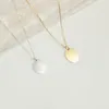 Pendant Necklaces Simple Stainless Steel Chocker Gold Color Disc Choker Necklace On Neck Women Jewelry Gifts Accessories