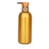 Бутылки для хранения, 10 шт., бутылка с насосом для лосьона, роскошная пустая Золотая косметическая упаковка, пластиковый PTE, портативный шампунь, гель для душа, многоразового использования, 500 мл