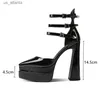 Kleiderschuhe Landebahnstil Plattform Keile Frauen Pumpen fashionspunkte Zehen -Knöchelgurt Mary Janes High Heels Sommer Hochzeit Brautschuh H24040375K4