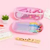 Bags Plush bear pencil case School supplies storage bag Cute silicone pencil bag student pencil box gifts for kids pen case Cartoons