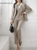 Vrouwen Koreaanse mode Blazer 3 PCS Vintage Suit Jackets Vest en rechte broek vrouwelijke chique zakelijke outfits nieuw