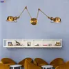 Lampe murale IWHD 2 têtes Gold Retro Lights For Home Lighting Lighting Bedroom Porch Sigh Light Loft Decor Industrial Vintage Sicce