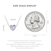 Collane BAMOER GENUINA 925 Sterling Silver Opal Heart Collana a sospensione per donne Regali di anniversario di gioielli
