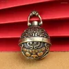 Keychains 1PC Vintage Brass Keychain Pure Copper Gluttonous Bell Car Key Chain Pendant Small Men And Women