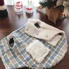 犬のアパレル冬の格子ペット犬服を送るスカーフコート衣類猫のために綿の猫小さな豪華なジャケットヨークシャーチワワペロ