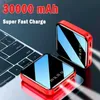 Cell Power Banks 30000mAh Mini Power Bank Super Fast Charging para iPhone Samsung Smart Digital Display PowerBank com suporte 2443