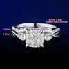 Cluster Rings Newshe Exclusive Bridal Set for Women 2 PCS Solid 925 Sterling Silver Wedding Rings Halo Round Cut Clustered 5A CZ Fine SMEEXKE L240402