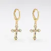 Hoop Earrings Elegant Cross Hook Religious Style Personality Accessories Pendant For Women Men Dinner Party Jewelry 4 Pair