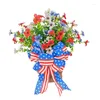 Decorative Flowers American Independence Day Artificial Flower Wreath Hangings For National Celebration