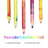 Potloden Dededepraise 4 Color Mixed Color Pencils Set Dikke lood Gekleurde potloden schilderen Schetsen Sketching Wood Color Pencil School Art Supplies