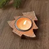 Kaarsenhouders Kerstmis Wood Candlestick Snowflake Star Tree Holder voor Home Kerstmis Decoratiejaar Geschenken