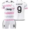 Jersey de Jersey Juventus numéro de jeu Hovic Chiesa di Maria Pogba Football Jersey