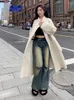 Jeans femininos Reddachic Women Belt Beltished Blish Baggy High Rise Pleated Casual Wide Pants Baltizador Rua Street Troups