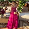 Partykleider Tixlear Women A-Line Prom Schatz Ärmel und Rückenless abgestufter Falten Kleid bodenlange Vestidos de Novia