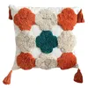 Tassels Farmhouse Woven Tufted Tufted Abstract Geometric Star Pattern装飾的なカバー付き枕ノルディック自由ho放なケース