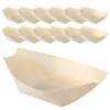 Bols 120 pièces forme de bateau bol à copeaux de bois plateau en bois Sushi bateau assiettes Sashimi pin charcuterie cônes bambou