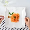 Plates 3pcs Set 6 8 10inch Plain White Embossed Porcelain Kitchen Sets Ceramic Square Servies Borden Wedding Buffet Dishes