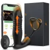 おもちゃアプリ制御望遠鏡アナルバイブレーターリングBluetooth Men'sMasturbator Sex Toys for Men Gay Buttプラグ男性の前立腺マッサージ